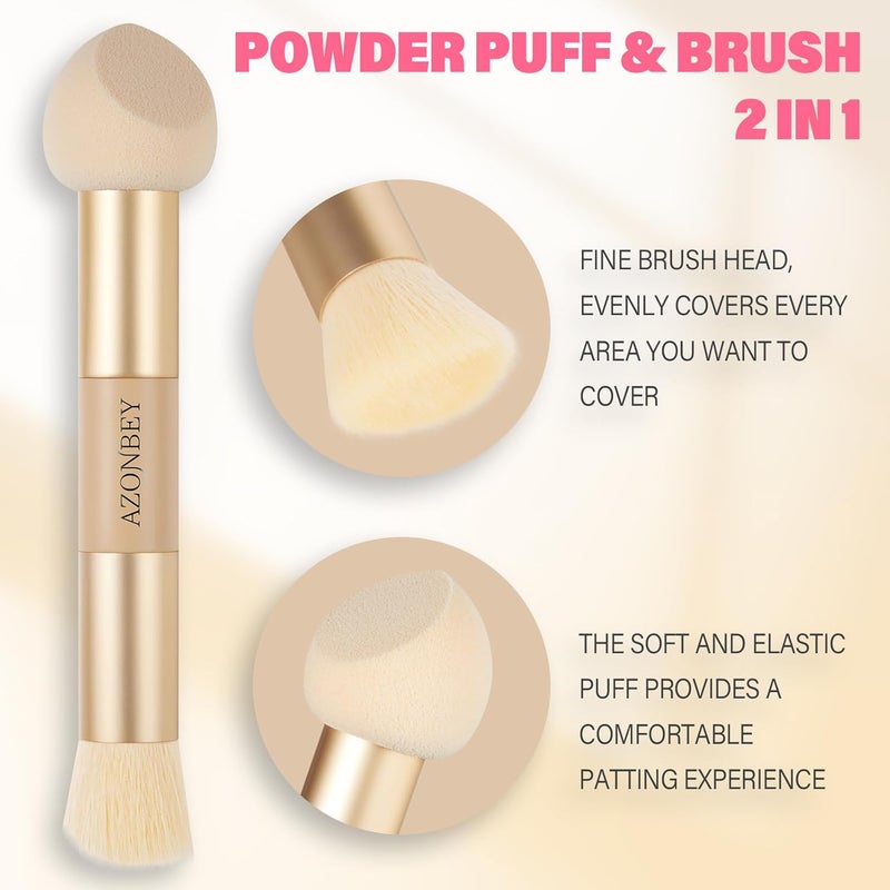 Azonbey Root Touch Up Sets,Hairline Powder for Women Cover Up- Hairline Concealer for Thin and Thinning Hair, Water & Sweat Resistant,Contain Makeup Brush (Black, Med-Makeup Brush) - Image 4